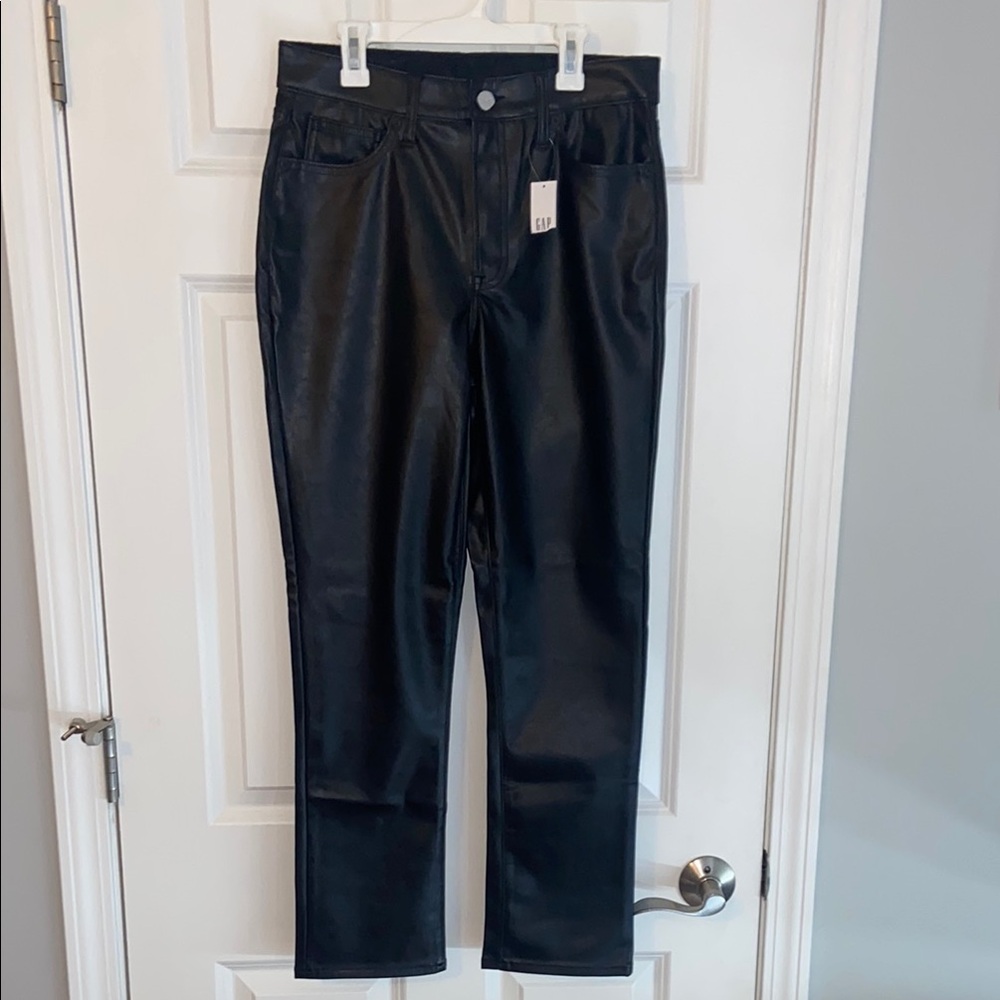 GAP Black Faux Leather Pants